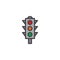 Traffic light filled outline icon