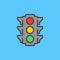 Traffic light filled outline icon, line vector sign, flat colorful pictogram. Symbol, logo illustration. Pixel perfect.