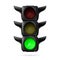 Traffic light with green lamp