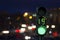 Traffic light green signal on the night