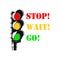 Traffic light hand drawn outline icon. Stop, wait, go. City traffic regulation and safety concept. Vector sketch illustration for