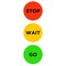 Traffic light interface icons. Red, yellow and green