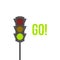 Traffic light isolated icon. Green light vector illustration. Road Intersection, regulation sign, traffic rules design