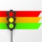Traffic light lamp with three signal colors