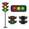 Traffic light. Led lights red, yellow and green colors signals street regulation, road safety, control accidents, web