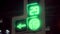 the traffic light with the left turn arrow is green and counting down. slow-mo.