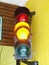 Traffic light object detail colored pedestrian Sao Paulo Brazil