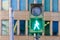Traffic light pedestrian lights green pass