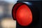 Traffic light with red light. Traffic light signal semaphore close up isolated