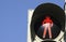 Traffic light with red sign for walkers to stop in urban ambiance