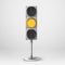 Traffic light vector illustration. Yellow diod traffic light