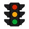 Traffic lights colorful cartoon Stoplight sign. Icon traffic light isolated on white.