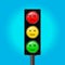 Traffic Lights with Emoticons, Vector Illustration