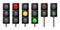 Traffic lights icons set, realistic style