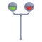 Traffic lights in metro icon, cartoon style