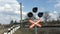 Traffic lights at a railway crossing.