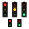 Traffic lights realistic pictograms set