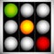 Traffic lights, traffic lamps, semaphore in sequence isolated on