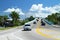 Traffic on the Mantanzas Pass Bridge in Fort Myers Beach, Florida