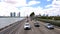 Traffic on Mc Arthur Causeway Bridge to Miami Beach - MIAMI, USA APRIL 10, 2016