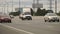 Traffic on the Moscow ring road. Cloudy day.