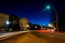 Traffic moving past the National Gallery of Art at night in Wash