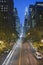 Traffic at night on 42nd Street, New York City