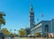 Traffic passes the Ferry Building in downtown San Francsico