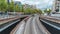 Traffic passes through an underpass on the Gran Via de les Corts Catalanes as it heads towards the city centre timelapse