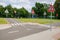 Traffic playground for children, traffic signs.