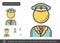 Traffic policeman line icon.