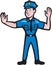 Traffic Policeman Stop Hand Signal Cartoon