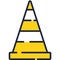 Traffic road cone icon vector safety barrier