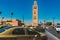 traffic in the road in front of Koutoubia mosque