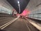 Traffic in road tunnel under river thames