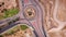 Traffic roundabout in the desert Aerial