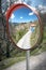 Traffic Safety Convex Mirror. Valtessiniko village in Greece
