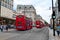 Traffic and shoppers in Oxford Street, London