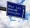 Traffic sign for 1 highways in the direction to Innsbruck, Munich,Munchen, Villach, Freilassing, Wien, Linz,Messe, Vienna