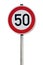 Traffic Sign 50 kilometres per hour isolated