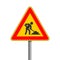 Traffic sign, attention to road work