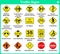 Traffic sign collection, warning road signs