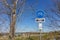 Traffic sign: cycle lane in both directions, blue and white round plate, cycle routes 4 and 13