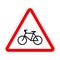 Traffic sign CYCLE ROUTE AHEAD on white, illustration
