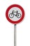 Traffic Sign cyclists disallowed isolated