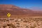 Traffic sign in the desert Atacama