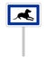 Traffic sign for dogs waiting to be picked up