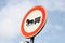 Traffic sign horse cartage restriction closeup on sky background