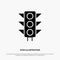 Traffic, Sign, Light, Road Solid Black Glyph Icon