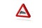 traffic sign made with 3d render. Cross wind hazard. highway traffic code.